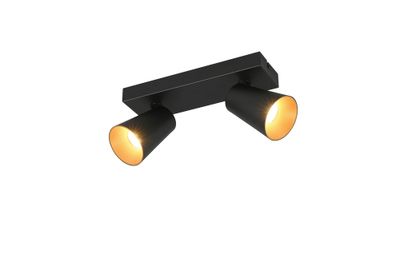 Réglette 2 spots GU10 Sharp noir 2x10W - TRIO