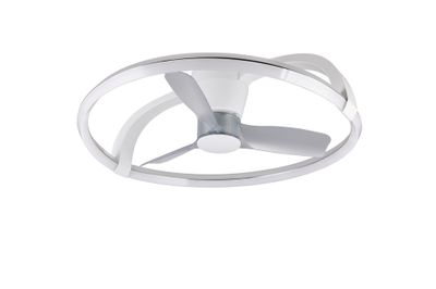 Ventilateur de plafond design avec lumière LED + télécommande Blanc Ø90cm - Stockholm REALITY