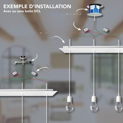 Plafonnier métal 12x55 cm blanc 3 sorties - TIBELEC