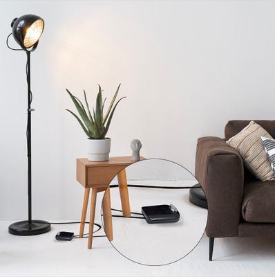 Variateur à pied + interrupteur poussoir Duetto noir - TIBELEC