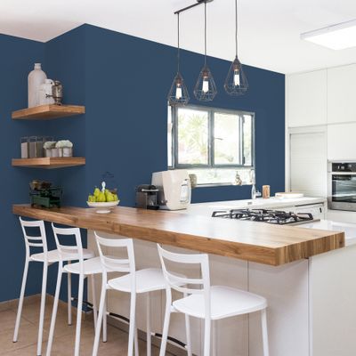 Peinture Cuisine & Bain Bleu de Bering satin 0,75L RIPOLIN