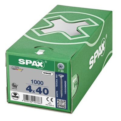 Vis tête fraisée T-star 4 x 40 mm par 1000 SPAX