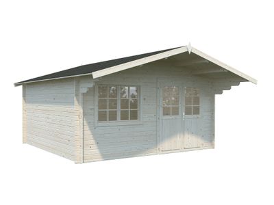 Chalet de jardin Britta bois naturel ép.40 mm - 28,3 m² hors-tout - Livraison à domicile incluse - PALMAKO