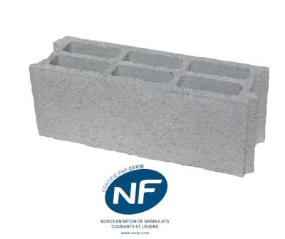 parpaing creux 15 x 20 x 50 cm ggi 583496 materiaux l entrepot du bricolage