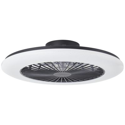 Ventilateur de plafond silencieux LED multicolore + télécommande Noir Ø58,5cm - Salerno XL BRILLIANT
