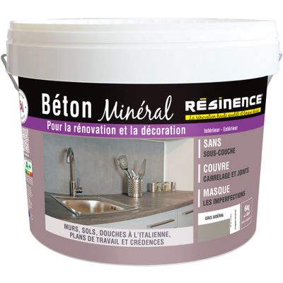Enduit décoration béton minéral gris sidéral 6 kg - RESINENCE