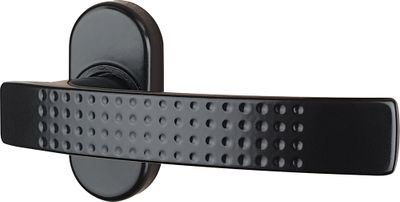 Poignées sur rosace avec rosace à cylindre Ibiza noir mat ALPERTEC