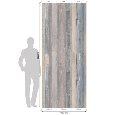 Lambris PVC Element 3D Patchwork Graphic - 8 x 375 x 2600 mm - GROSFILLEX