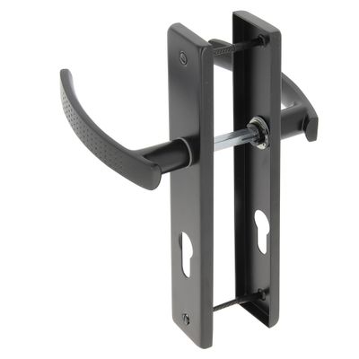 Poignées de porte sur plaque à cylindre Henri L noir LINEA BERTOMANI