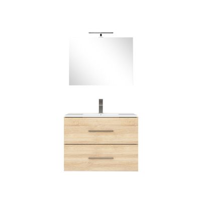 Meuble de salle de bains Volta 2 tiroirs L80 x H50 x P46 cm MDF bois