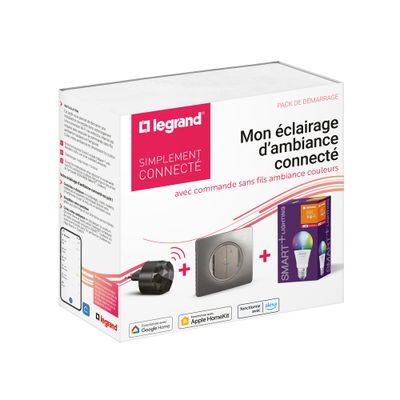Pack de démarrage éclairage connecté avec ampoule couleur E27 Titane - Céliane with Netatmo LEGRAND