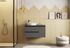 Caisson de salle de bains Thana 2 tiroirs 1 porte L100 x H55 x P45 cm panneau de particules anthracite mat