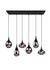 Suspension E14 Lumina noir et verre chromé 6x40W - TRIO