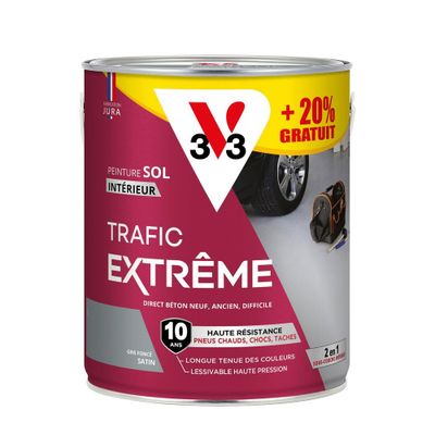 Peinture de sol trafic extrême gris foncé 2,5 L + 20% gratuit - V33