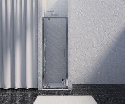 Porte de douche pivotante 80x200 cm profilé chrome verre transparent 8 mm Signature - OCEA