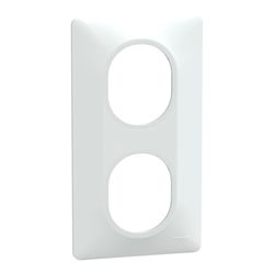 Plaque de finition 2 postes verticale blanc Ovalis SCHNEIDER ELECTRIC, 1549490, Electricité et domotique