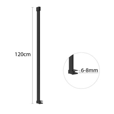 Barre de fixation murale 120 cm horizontale noire pour paroi de douche - OCEA