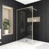 Paroi de douche latérale fixe 120x200 cm profilé or verre transparent 6 mm Golden Edge - AURLANE
