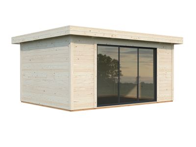Studio de jardin en bois naturel Lydia -  28 mm - 19,2 m² hors-tout - Livraison à domicile - WHITE WOOD