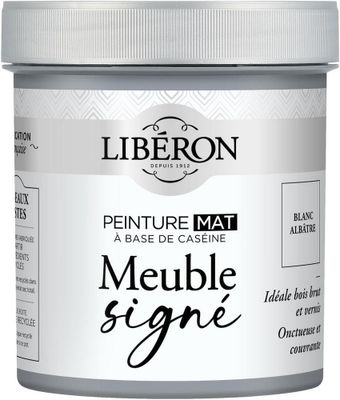 Peinture meuble bois à la caséine mat blanc albâtre 0,5 L - LIBERON