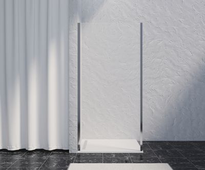 Paroi de douche latérale fixe 100x200 cm profilé chrome verre transparent 8 mm Signature - OCEA