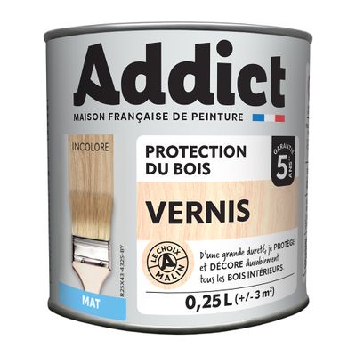 Vernis bois mat incolore 250 mL - ADDICT