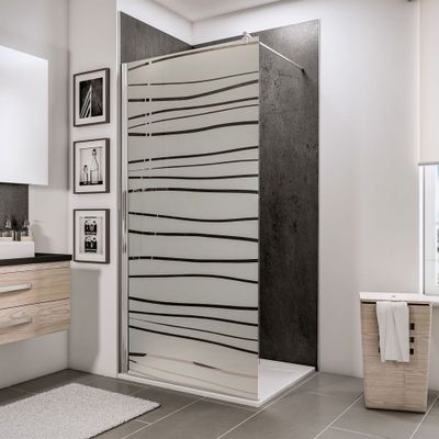 Paroi de douche à l'italienne 120x190 cm profilé chrome verre sérigraphié mistral 6 mm NewStyle - SCHULTE