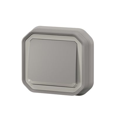 Interrupteur va-et-vient étanche IP55 avec témoin lumineux encastrable Gris - Plexo LEGRAND