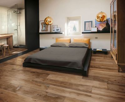 Carrelage sol intérieur effet bois caramel OXFORD ép 9,5 mm 20 x 120 cm paquet de 0,96 m²