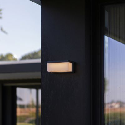 Applique extérieur solaire/filaire LED Zelna anthracite IP44 900 lumens blanc chaud - COREP