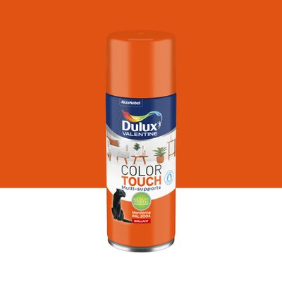 Bombe de peinture Color Touch mandarine RAL 2004 brillant 400 mL - DULUX VALENTINE