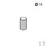 Bouton de meuble cylindrique aluminium noir mat diamètre 18 mm REI