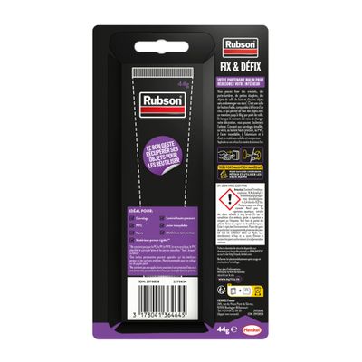 Colle de fixation Fix & défix transparent 44g RUBSON