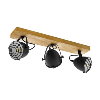 Réglette acier noir/ bois E14 3x40W GATEBECK EGLO