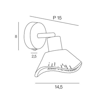 Spot E14 Sahara noir et corde 7W - COREP