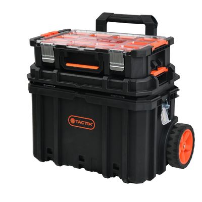 Servante de chantier coffre avec 3 modules empilables TACTIX