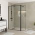 Paroi de douche à l'italienne avec déflecteur 120+40x200 cm profilé noir verre transparent 5 mm Dark Edge - AURLANE