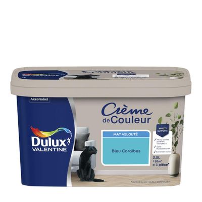 Peinture Crème De Couleur Mat Bleu Caraïbes 2,5 L - DULUX VALENTINE