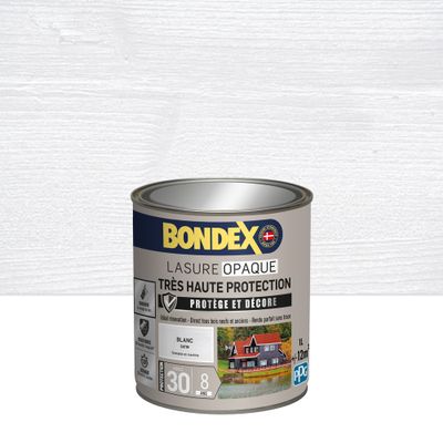 Lasure Opaque 8 ans ind 30 Blanc satin 1 L - BONDEX