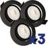 Spots LED encastrables orientables module remplaçable lumière blanc neutre Noir par 3 - Ruby ARLUX