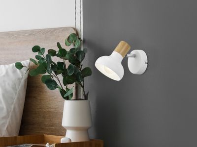 Spot E14 Latika blanc et bois 10W - REALITY