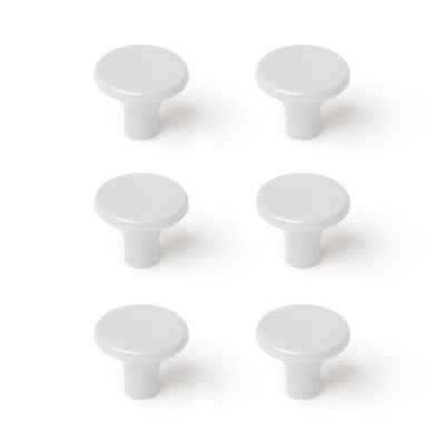 Bouton de meuble ABS blanc diamètre 30 mm par 6 REI