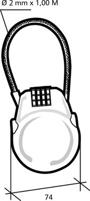 Cable antivol rétractable 1 m diamètre 2 mm THIRARD