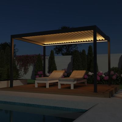 Pergola autoportée motorisée avec kit éclairage LED Sofia 4 x 3 m HOMALU