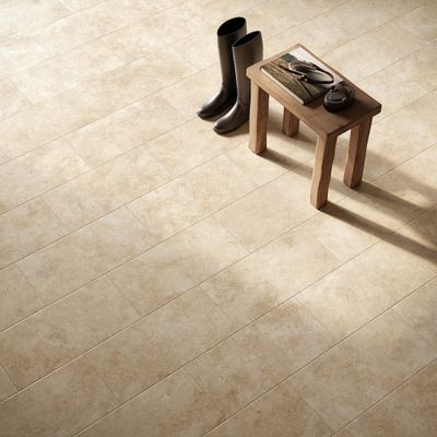 Carrelage sol intérieur TRAVIA effet travertin beige ép 7,4 mm 30 x 60,4 cm paquet de 1,45 m² ERMES