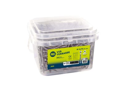 VIS TERRASSE INOX A2 EMPREINTE TORX 5 X 70 MM PAR 500 ATOUT PRO