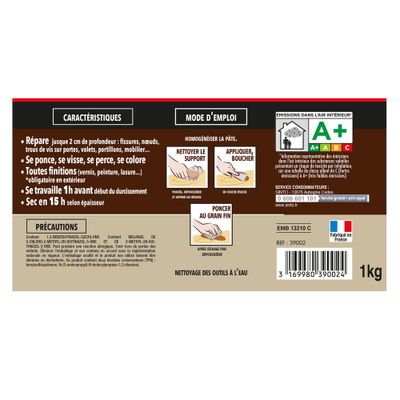 Enduit pâte clair 1 kg - SINTOBOIS