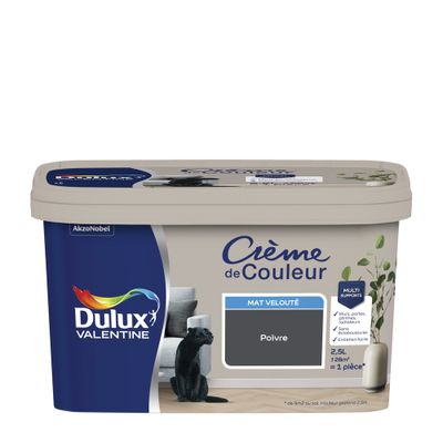 Peinture Crème De Couleur Mat Poivre 2,5 L - DULUX VALENTINE