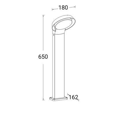 Borne extérieur LED 65cm Polo anthracite IP54 1100 lumens blanc chaud - COREP