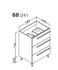 Meuble de salle de bains Cies 3 tiroirs L60 x H82 x P45 cm mélaminé pin gris